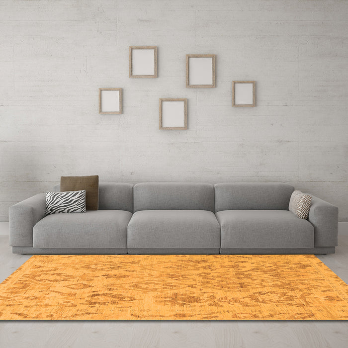 Machine Washable Oriental Orange Traditional Area Rugs in a Living Room, wshabs1755org