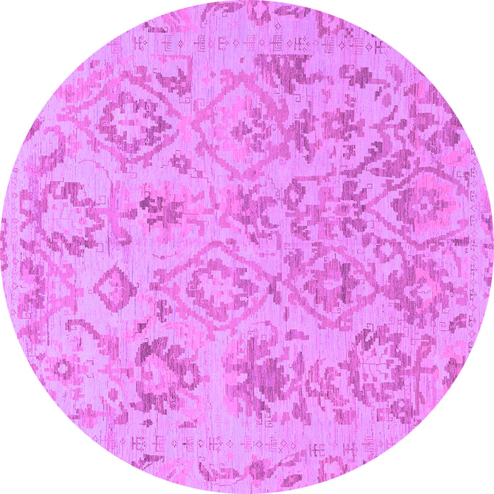 Round Oriental Purple Traditional Rug, abs1755pur
