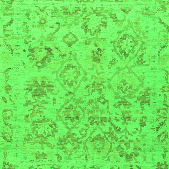 Square Machine Washable Oriental Green Traditional Area Rugs, wshabs1755grn