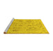 Sideview of Machine Washable Oriental Yellow Traditional Rug, wshabs1755yw