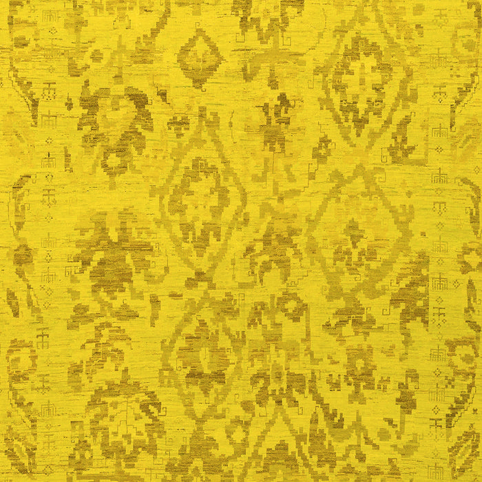 Machine Washable Oriental Yellow Traditional Rug, wshabs1755yw