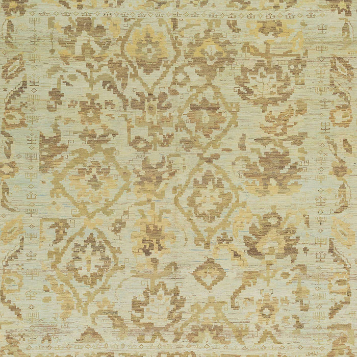 Square Abstract Metallic Gold Oriental Rug, abs1755
