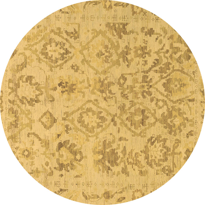 Round Machine Washable Oriental Brown Traditional Rug, wshabs1755brn