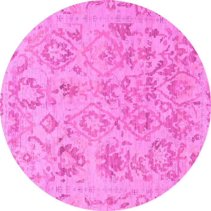 Round Oriental Pink Traditional Rug, abs1755pnk