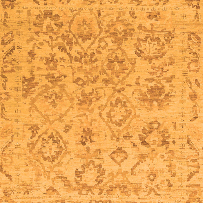 Square Machine Washable Oriental Orange Traditional Area Rugs, wshabs1755org