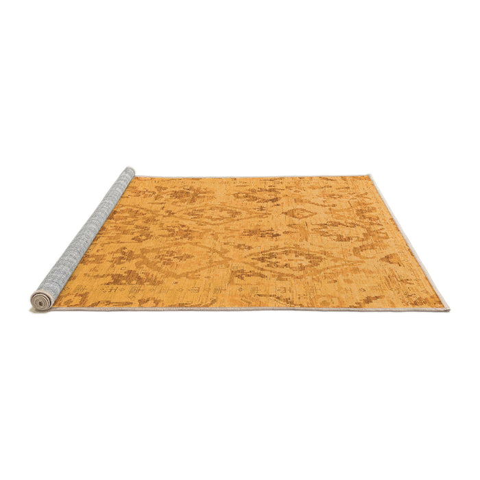 Sideview of Machine Washable Oriental Orange Traditional Area Rugs, wshabs1755org