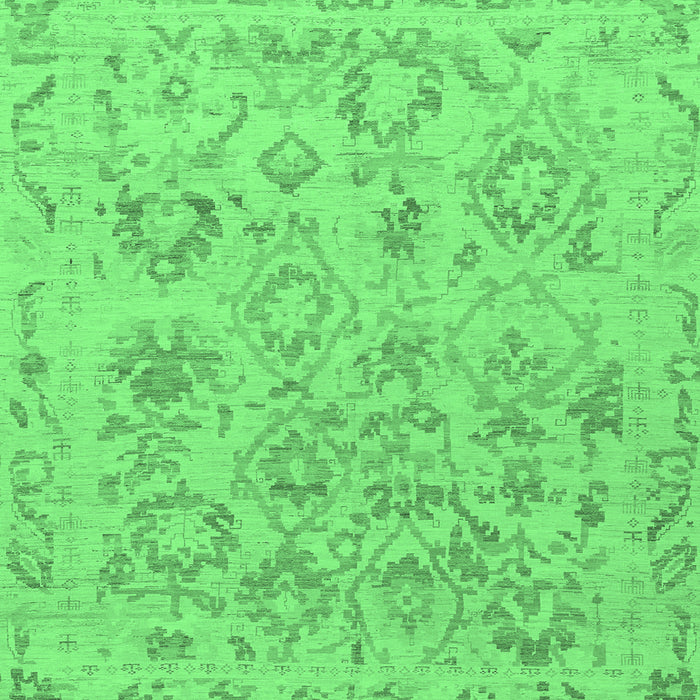 Square Oriental Emerald Green Traditional Rug, abs1755emgrn