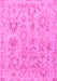 Machine Washable Oriental Pink Traditional Rug, wshabs1755pnk