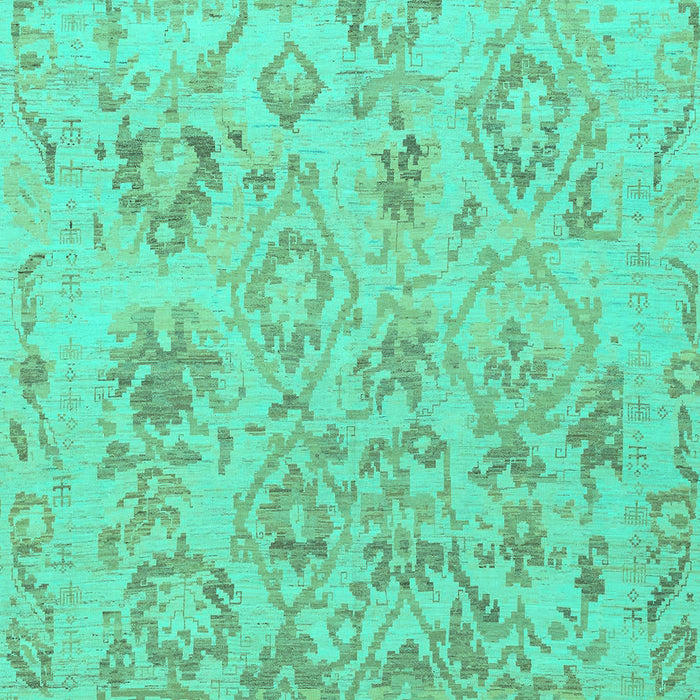 Machine Washable Oriental Turquoise Traditional Area Rugs, wshabs1755turq