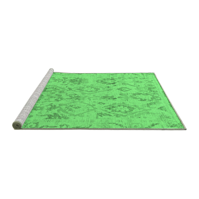 Sideview of Machine Washable Oriental Emerald Green Traditional Area Rugs, wshabs1755emgrn