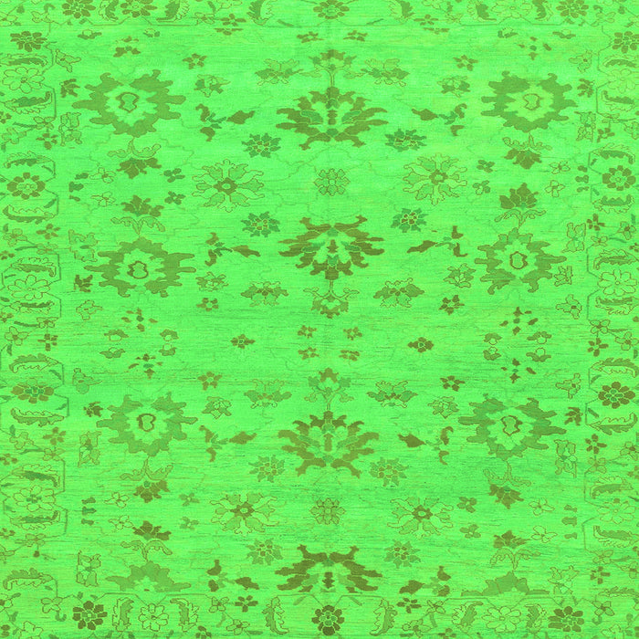 Square Machine Washable Oriental Green Traditional Area Rugs, wshabs1756grn
