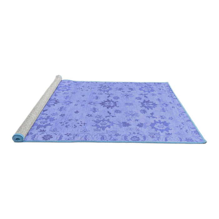 Sideview of Machine Washable Oriental Blue Traditional Rug, wshabs1756blu