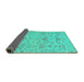 Sideview of Oriental Turquoise Traditional Rug, abs1756turq