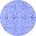 Round Oriental Blue Traditional Rug, abs1756blu