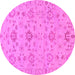 Round Oriental Pink Traditional Rug, abs1756pnk