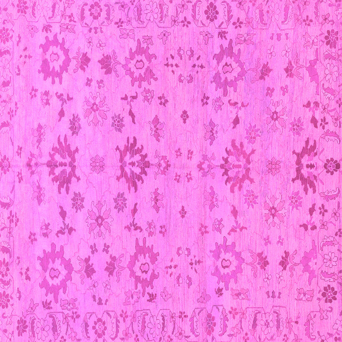 Square Machine Washable Oriental Pink Traditional Rug, wshabs1756pnk