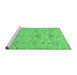 Sideview of Machine Washable Oriental Emerald Green Traditional Area Rugs, wshabs1756emgrn