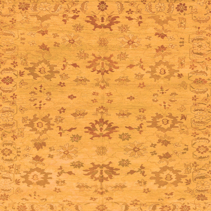 Square Machine Washable Oriental Orange Traditional Area Rugs, wshabs1756org