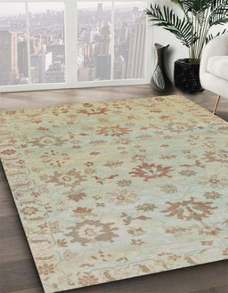 Machine Washable Abstract Camel Brown Rug in a Family Room, wshabs1756