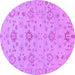 Round Oriental Purple Traditional Rug, abs1756pur