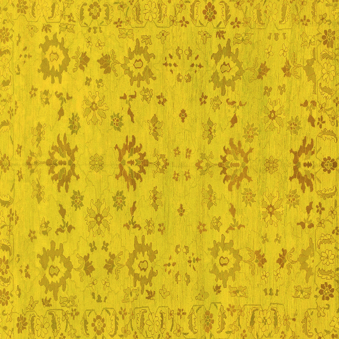 Square Oriental Yellow Traditional Rug, abs1756yw
