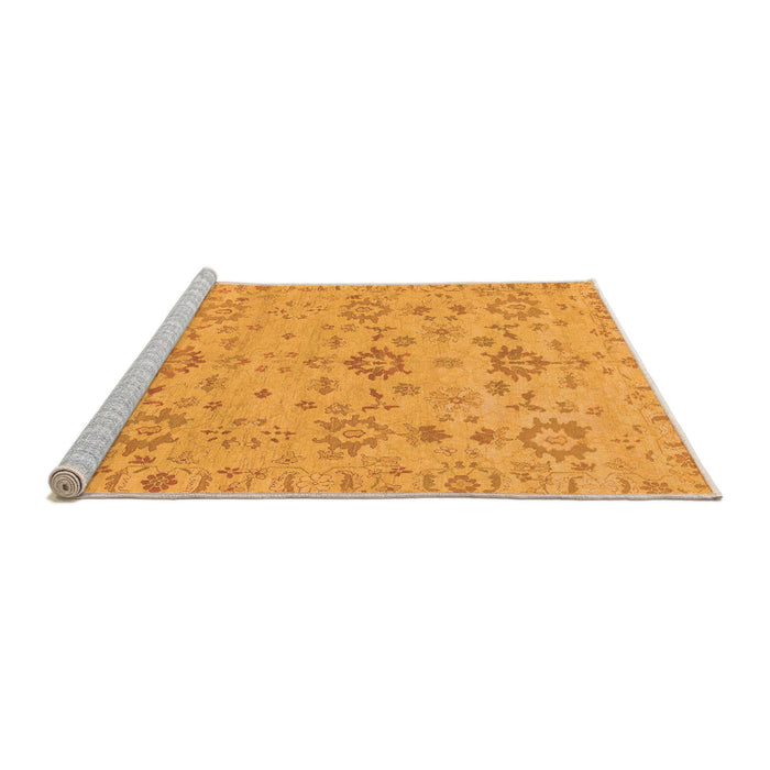 Sideview of Machine Washable Oriental Orange Traditional Area Rugs, wshabs1756org