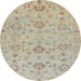 Round Machine Washable Abstract Camel Brown Rug, wshabs1756