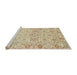 Sideview of Machine Washable Abstract Brown Rug, wshabs1757