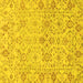 Square Machine Washable Oriental Yellow Traditional Rug, wshabs1757yw