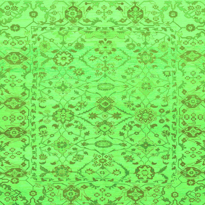 Square Machine Washable Oriental Green Traditional Area Rugs, wshabs1757grn