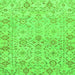 Square Machine Washable Oriental Green Traditional Area Rugs, wshabs1757grn