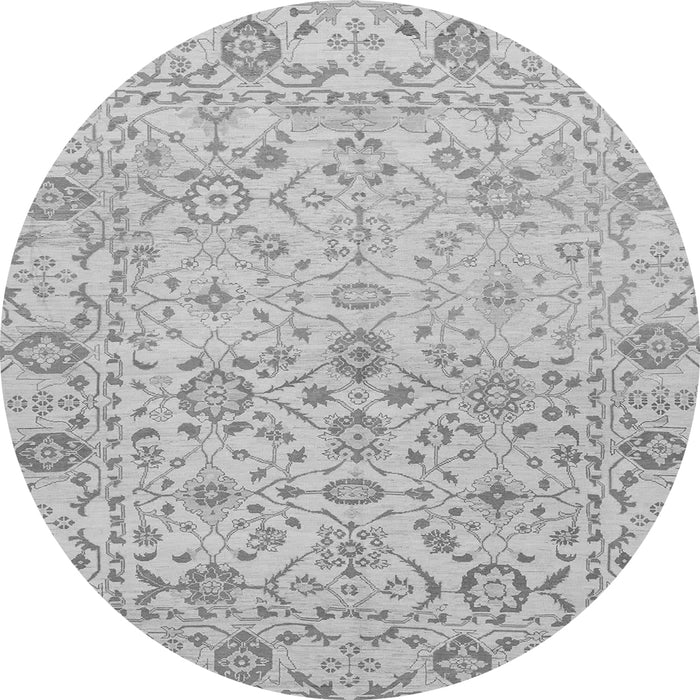 Round Oriental Gray Traditional Rug, abs1757gry