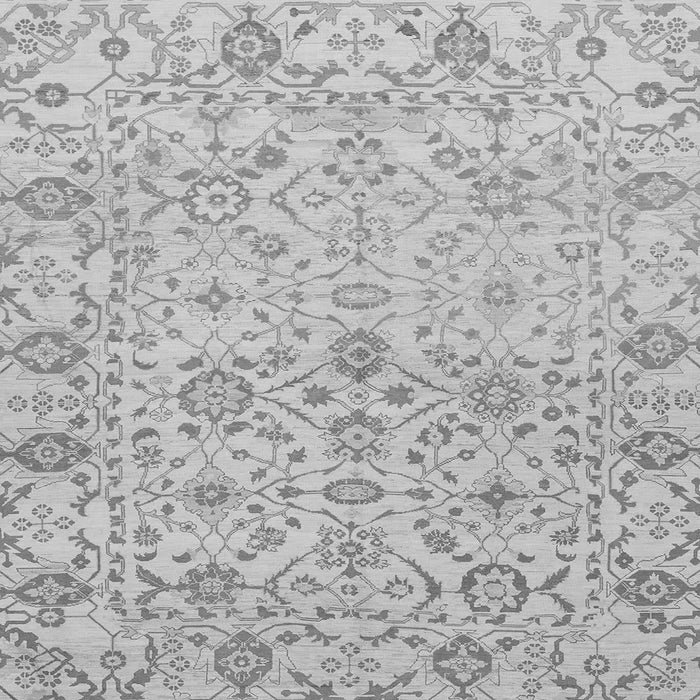 Square Machine Washable Oriental Gray Traditional Rug, wshabs1757gry