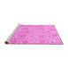 Sideview of Machine Washable Oriental Pink Traditional Rug, wshabs1757pnk