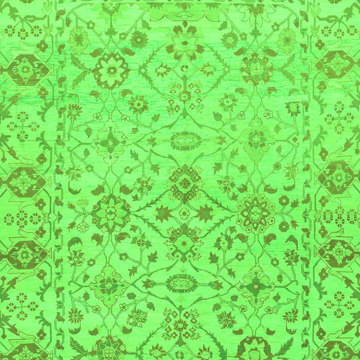 Machine Washable Oriental Green Traditional Area Rugs, wshabs1757grn