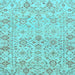 Square Machine Washable Oriental Light Blue Traditional Rug, wshabs1757lblu