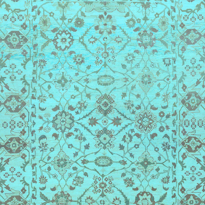 Machine Washable Oriental Light Blue Traditional Rug, wshabs1757lblu