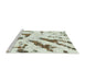 Sideview of Machine Washable Abstract Brown Rug, wshabs1758