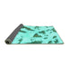 Sideview of Abstract Turquoise Modern Rug, abs1758turq