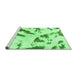 Sideview of Machine Washable Abstract Green Modern Area Rugs, wshabs1758grn