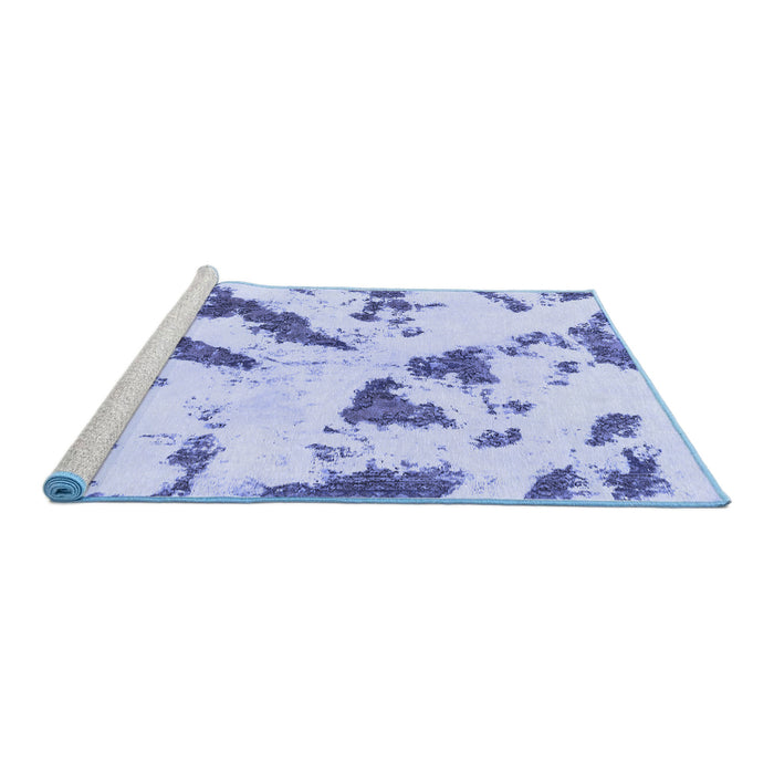 Sideview of Machine Washable Abstract Blue Modern Rug, wshabs1758blu