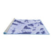 Sideview of Machine Washable Abstract Blue Modern Rug, wshabs1758blu