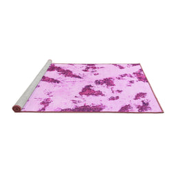 Sideview of Machine Washable Abstract Pink Modern Rug, wshabs1758pnk
