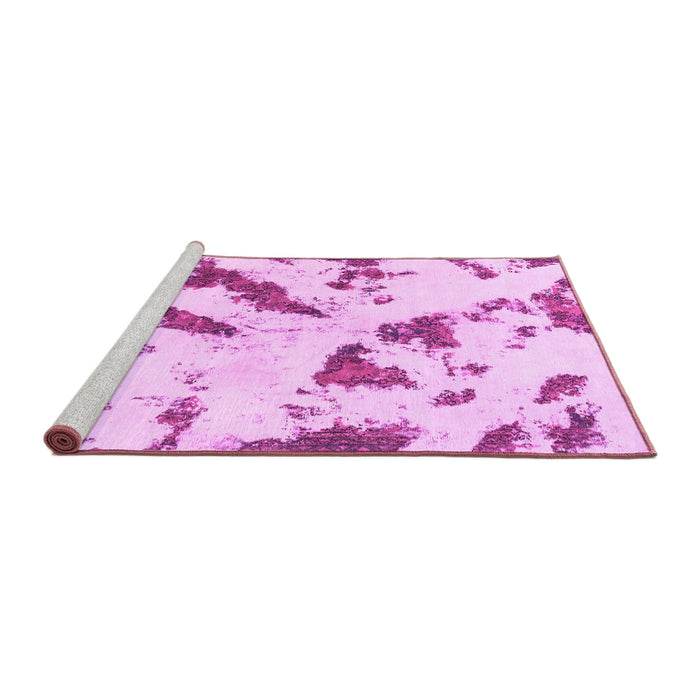 Sideview of Machine Washable Abstract Pink Modern Rug, wshabs1758pnk