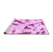 Sideview of Machine Washable Abstract Pink Modern Rug, wshabs1758pnk