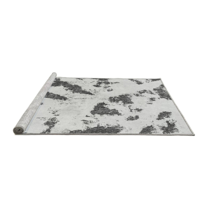 Sideview of Machine Washable Abstract Gray Modern Rug, wshabs1758gry