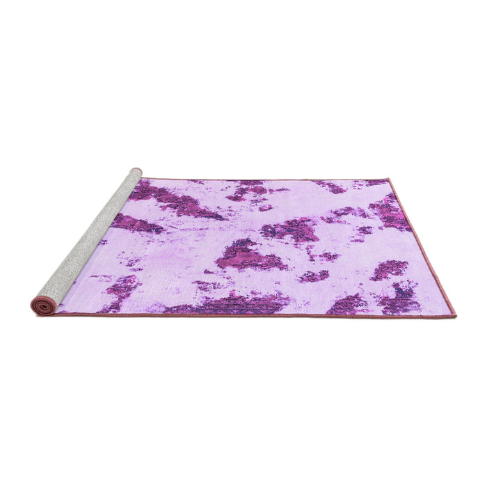 Sideview of Machine Washable Abstract Purple Modern Area Rugs, wshabs1758pur