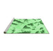 Sideview of Machine Washable Abstract Emerald Green Modern Area Rugs, wshabs1758emgrn