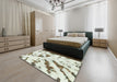 Machine Washable Abstract Brown Rug in a Bedroom, wshabs1758