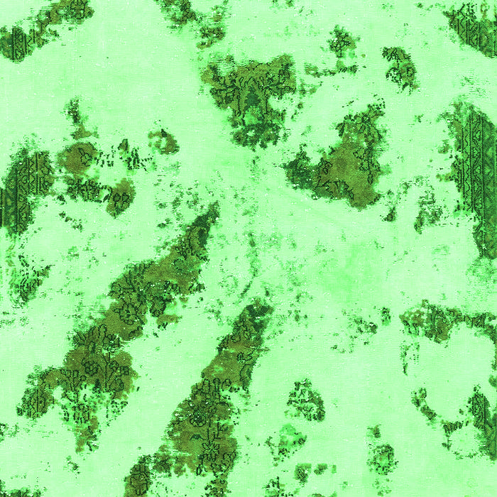 Machine Washable Abstract Green Modern Area Rugs, wshabs1758grn